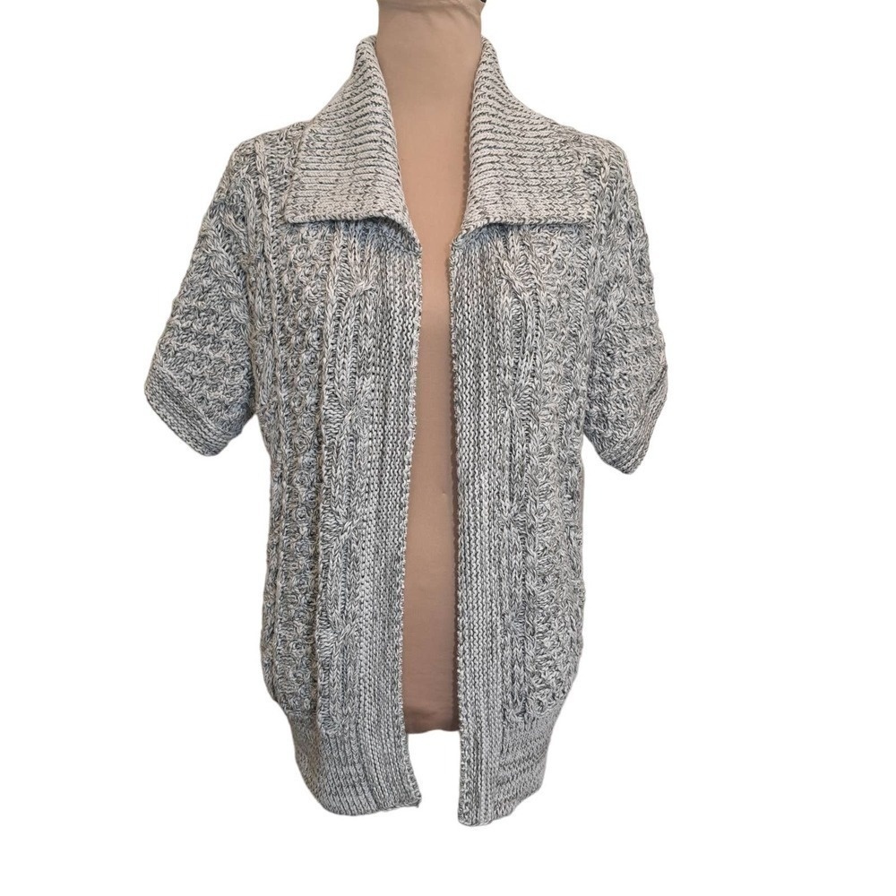 Moda International 100% Cotton Tan Open Cardigan Sweater Size XS